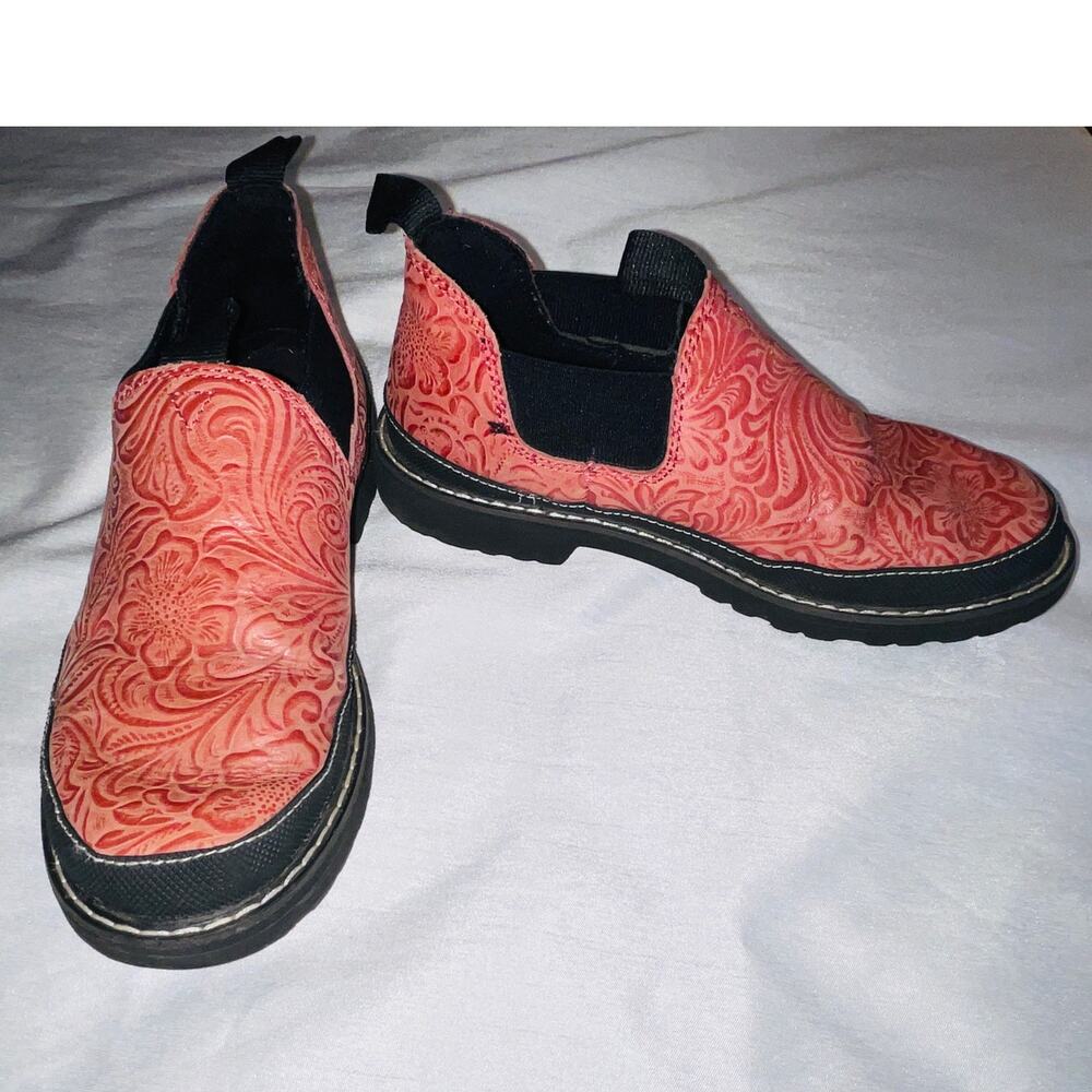 Georgia Boot Giant Romeo in Pink - Girls Size 4M - Floral Embossed‎ Leather